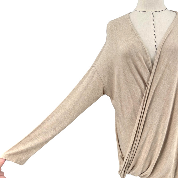 Harlowe & Graham Tan Drape Blouse - Picture 2 of 9